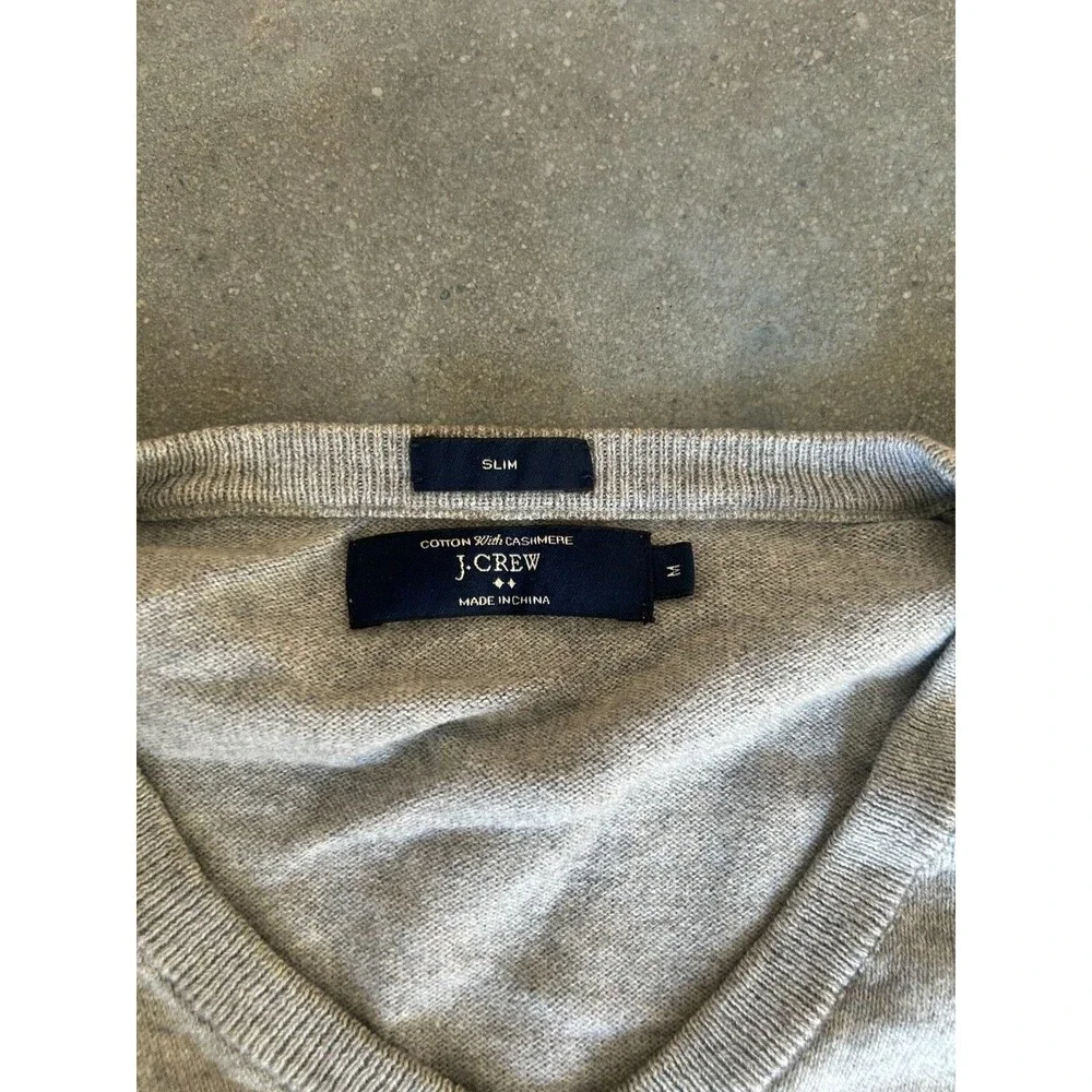 J Crew Sweatshirt V Neck Mens Medium Cotton Cashmere Casual Soft Comfortable